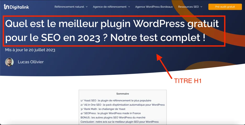 Différence entre la balise H1 et la balise title