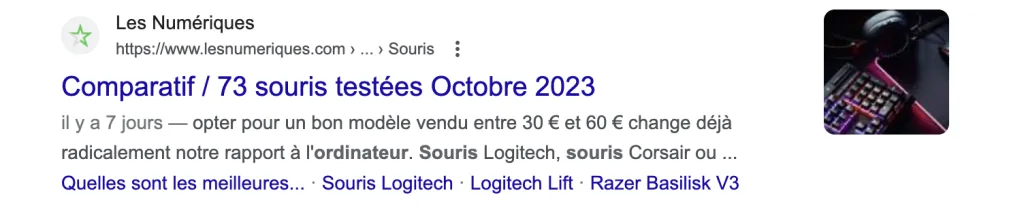 Exemple de meta title avec une date pour le SEO