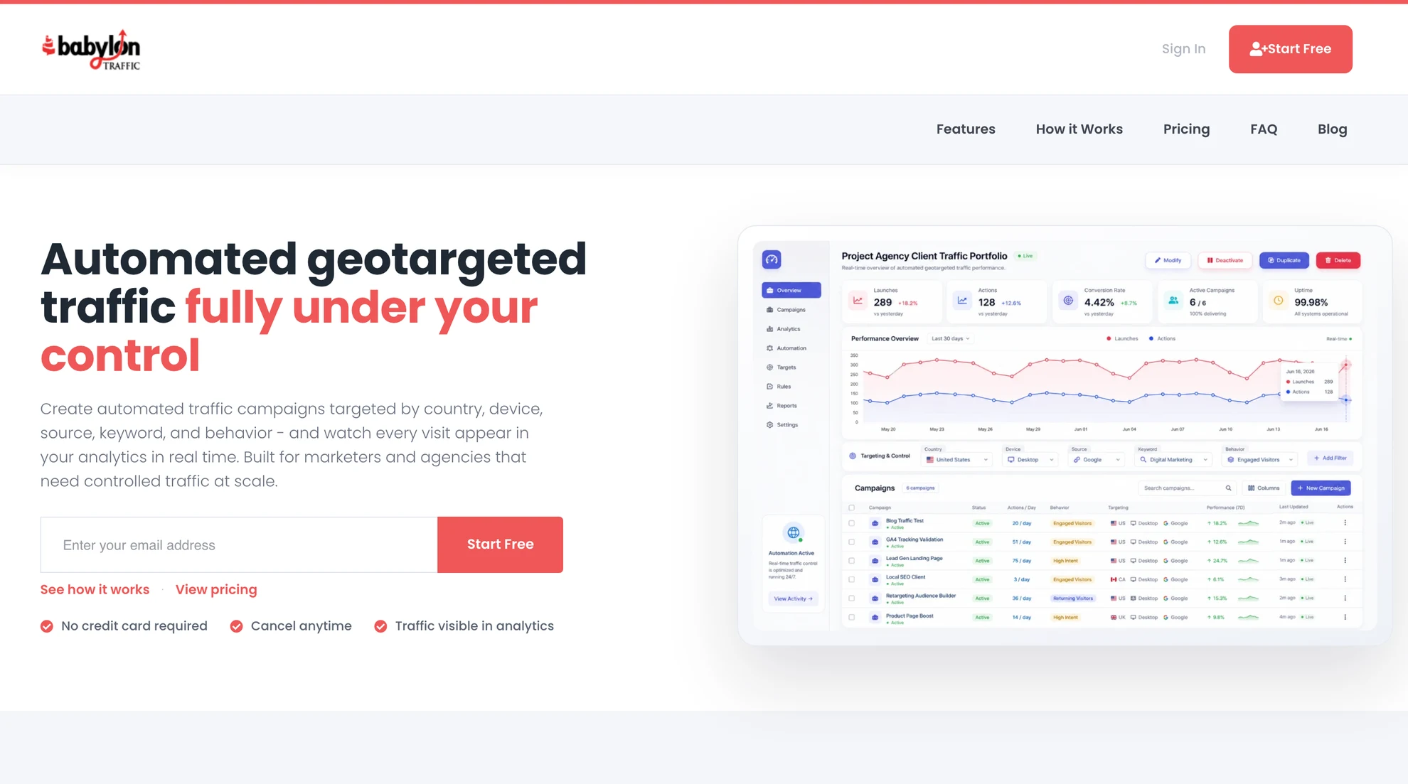 Page d'accueil de babylontraffic.com