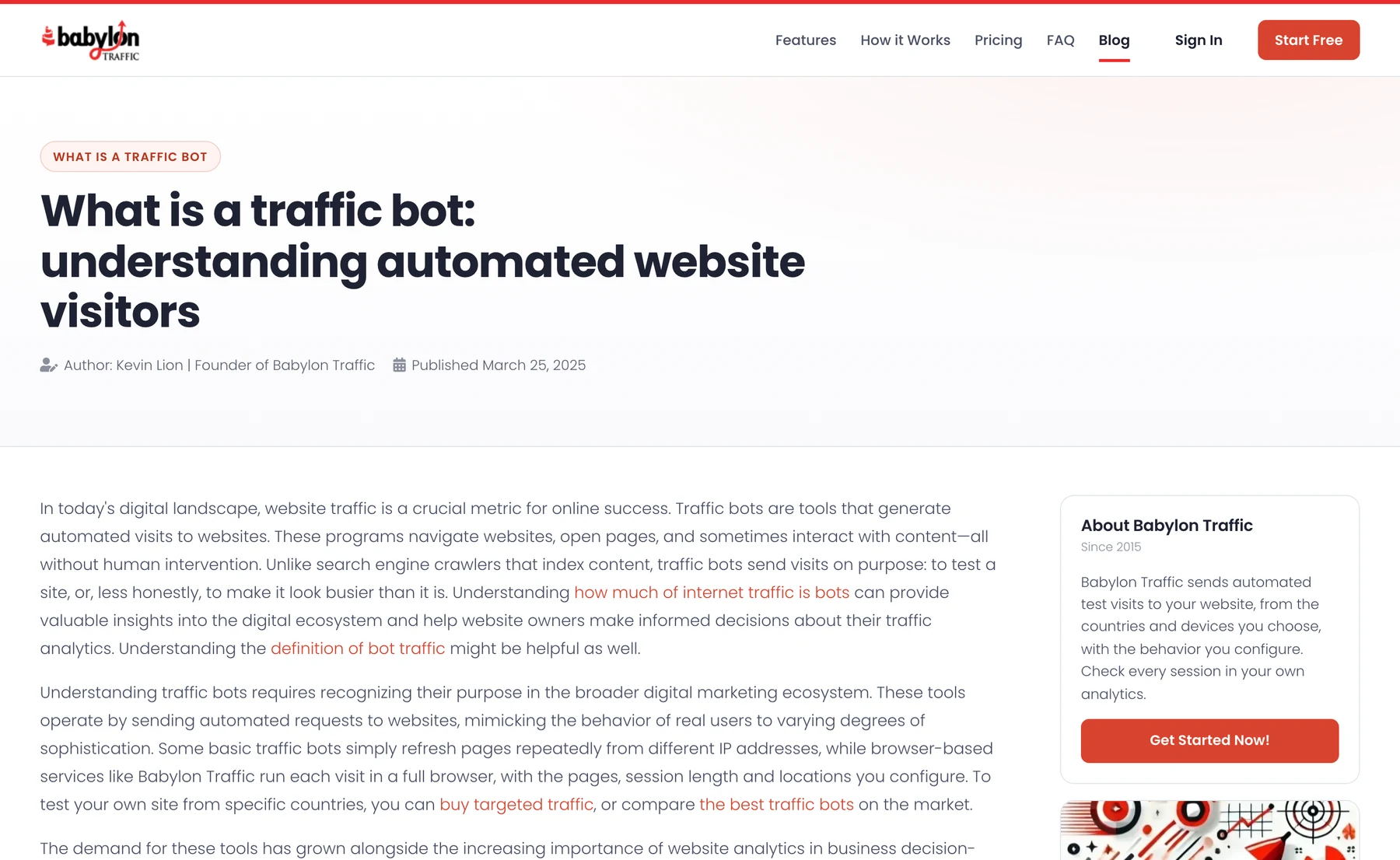 Page What is a traffic bot sur babylontraffic.com