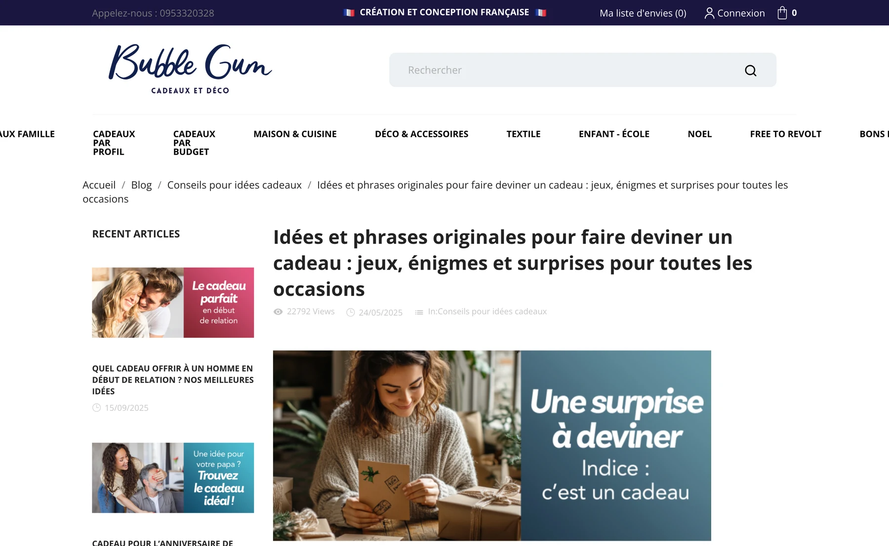 Article Idées et phrases originales pour faire deviner un cadeau sur bubble-gum.fr