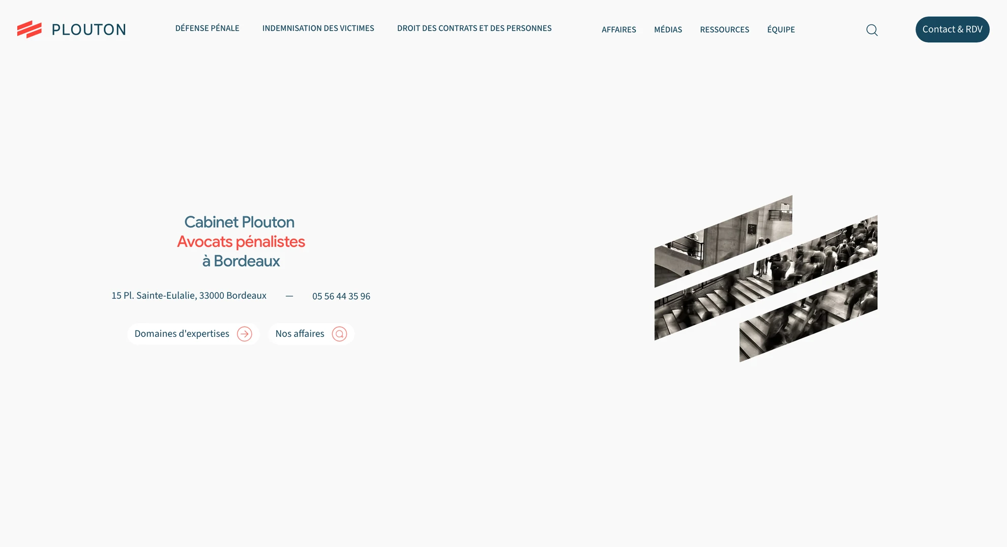 Page d'accueil du site du cabinet Plouton