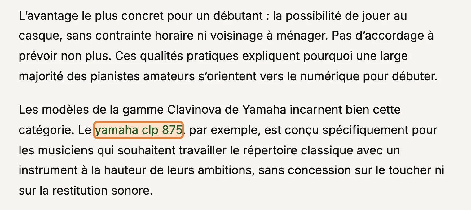 Article du magazine Désinvolt avec un lien vers justeunpiano.fr