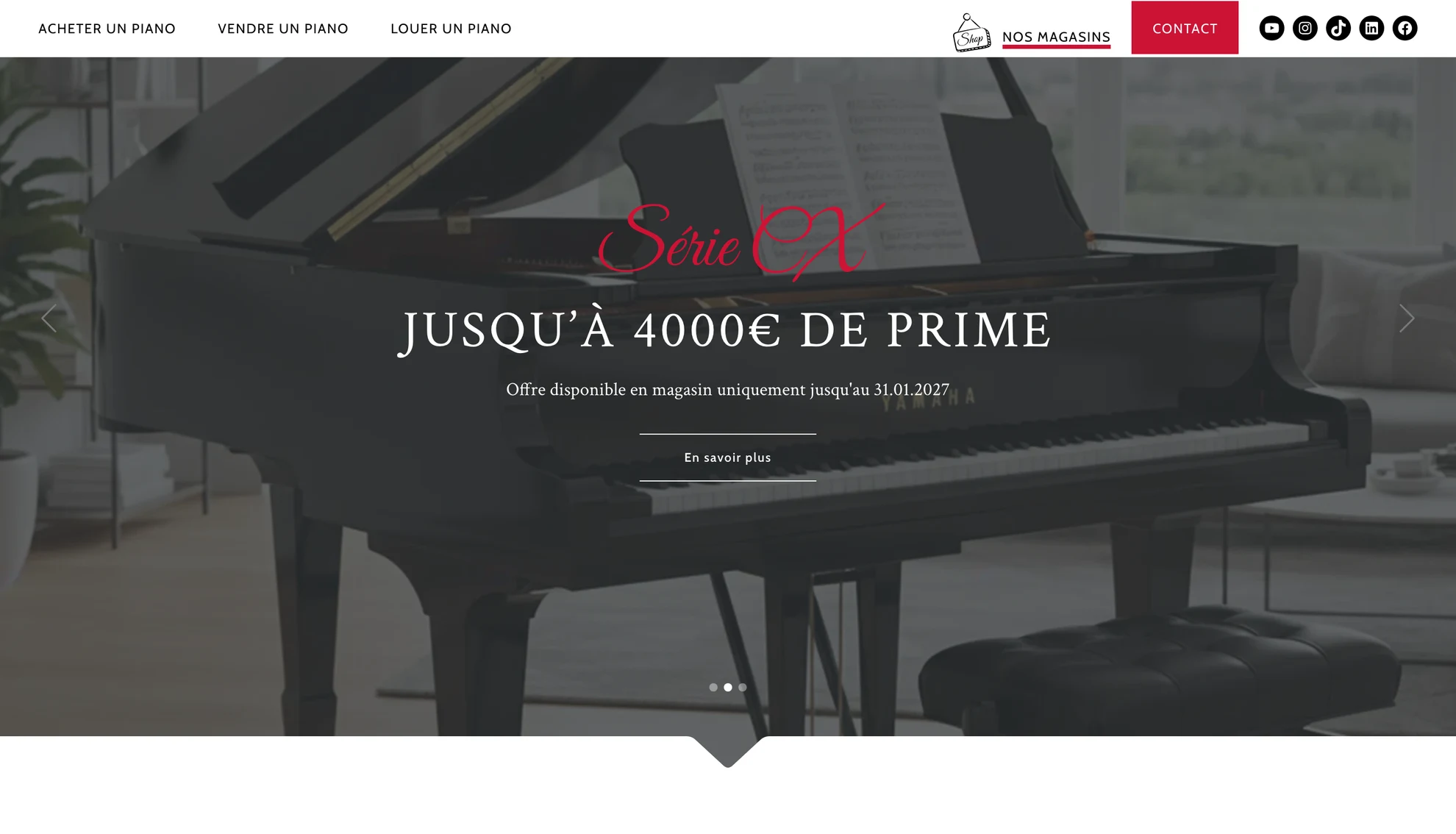 Page d'accueil de justeunpiano.fr
