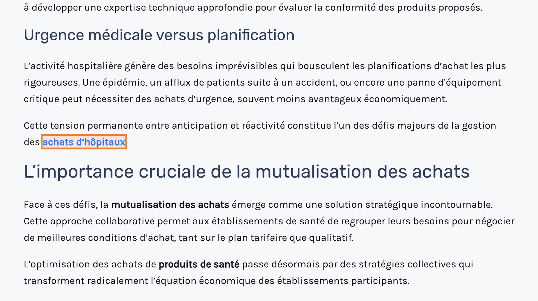 Article de Santé Partage avec un lien vers uniha.org